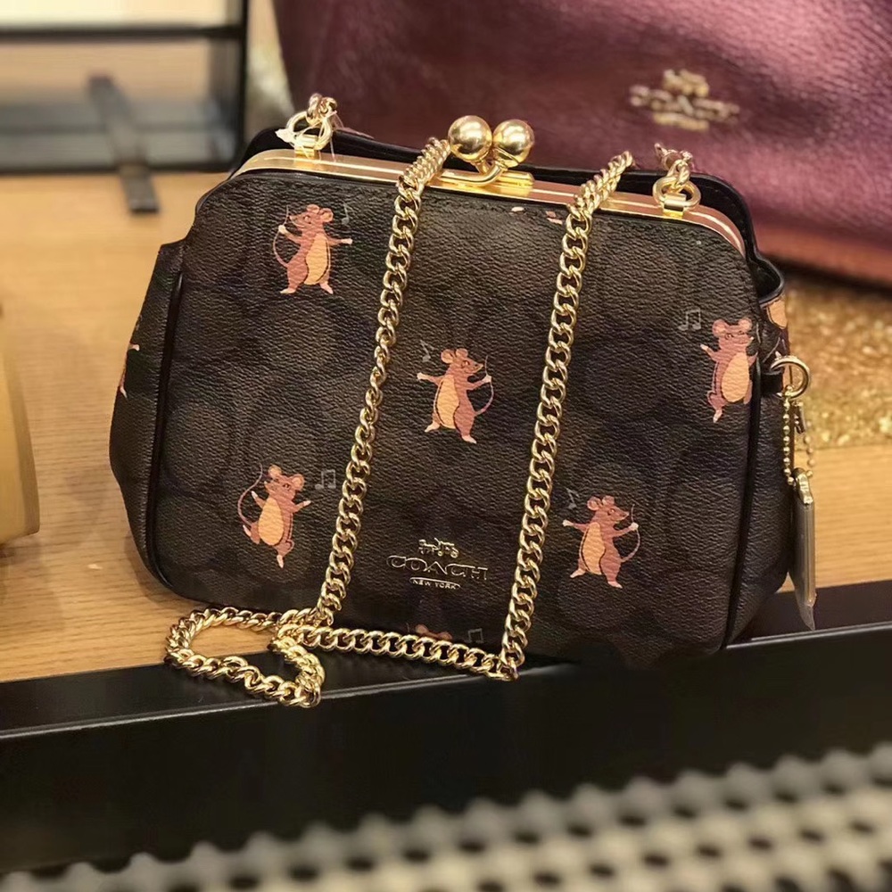 COACH  Crossbody Signature Canvas w/Party Mouse